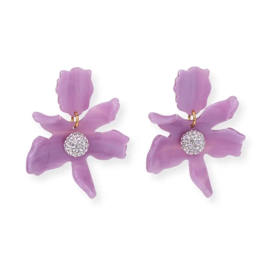 Lele Sadoughi Small Lily Crystal Earrings